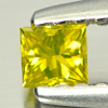 0.10 Ct. Good Cutting Square Princess Cut Natural Yellow Loose Diamond