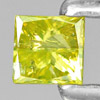 Yellow Loose Diamond 0.11 Ct. Square Princess Cut 2.7 x 2.6 Mm. Natural Belgium