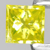 Yellow Loose Diamond 0.10 Ct. Square Princess Cut 2.7 x 2.7 Mm. Natural Belgium