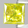 Yellow Loose Diamond 0.11 Ct. Square Princess Cut 2.7 x 2.7 Mm. Natural Belgium
