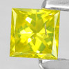 Yellow Loose Diamond 0.14 Ct. Square Princess Cut 2.9 x 2.8 Mm. Natural Belgium