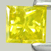 Yellow Loose Diamond 0.11 Ct. Square Princess Cut 2.9 x 2.7 Mm. Natural Belgium