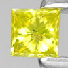 Yellow Loose Diamond 0.11 Ct. Square Princess Cut 2.7 x 2.7 Mm. Natural Belgium