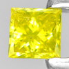 Yellow Loose Diamond 0.11 Ct. Square Princess Cut 2.7 x 2.7 Mm. Natural Belgium