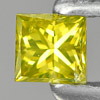 Yellow Loose Diamond 0.12 Ct. Square Princess Cut 2.7 x 2.6 Mm. Natural Belgium