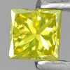 Yellow Loose Diamond 0.12 Ct. Square Princess Cut 2.7 x 2.7 Mm. Natural Belgium