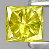 Yellow Loose Diamond 0.12 Ct. Square Princess Cut 2.8 x 2.7 Mm. Natural Belgium