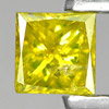 Yellow Loose Diamond 0.11 Ct. Square Princess Cut 2.7 x 2.6 Mm. Natural Belgium