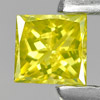 Yellow Loose Diamond 0.14 Ct. Square Princess Cut 2.9 x 2.8 Mm. Natural Belgium