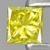 Yellow Loose Diamond 0.11 Ct. Square Princess Cut 2.7 x 2.6 Mm. Natural Belgium