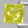 Yellow Loose Diamond 0.12 Ct. Square Princess Cut 2.8 x 2.7 Mm. Natural Belgium