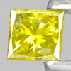 Yellow Loose Diamond 0.13 Ct. Square Princess Cut 2.9 x 2.7 Mm. Natural Belgium