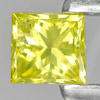 Yellow Loose Diamond 0.15 Ct. Square Princess Cut 3 x 2.8 Mm. Natural Belgium