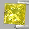 Yellow Loose Diamond 0.12 Ct. Square Princess Cut Size 2.7 Mm. Natural Belgium