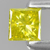 0.10 Ct. Good Square Princess Cut 2.7 Mm Natural Yellow Loose Diamond Belgium