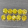 Natural Yellow Diamond 0.18 Ct. 10 Pcs Round Diamond Cut 1.7 Mm From Belgium