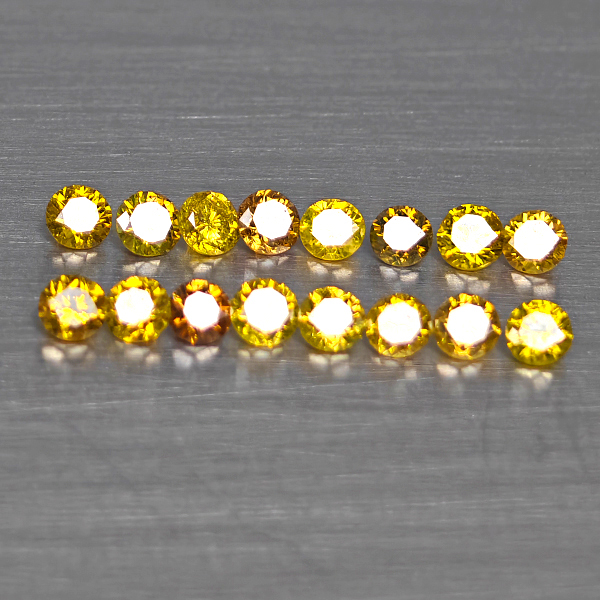 Natural Fancy Color Diamond 0.53 Ct. 16 Pcs. Round Diamond Cut 2 Mm.
