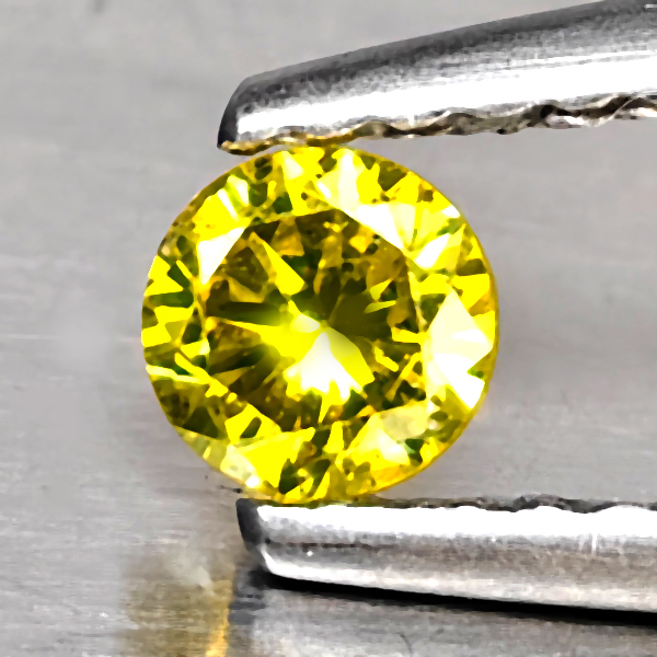 Natural Yellow Diamond 0.19 Ct. Round Diamond Cut 4.7 Mm.
