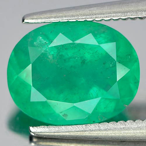 Green Emerald 1.85 Ct. Oval Shape 9.2 x 7.3 Mm. Natural Gemstone From Columbia