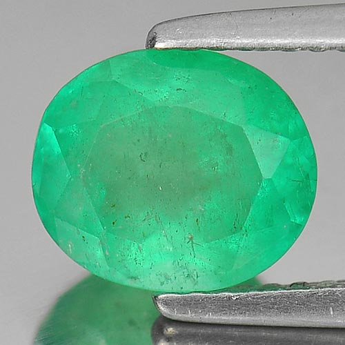 Green Emerald 1.99 Ct. Oval Shape 8.6 x 7.3 Mm. Natural Gemstone From Columbia