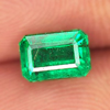 Certified Green Emerald 0.88 Ct. Octagon 6.17 x 4.22 Mm. Natural Gem Unheated Certified Green Emerald 0.88 Ct. Octagon 6.17 x 4.22 Mm. Natural Gem Unheated
