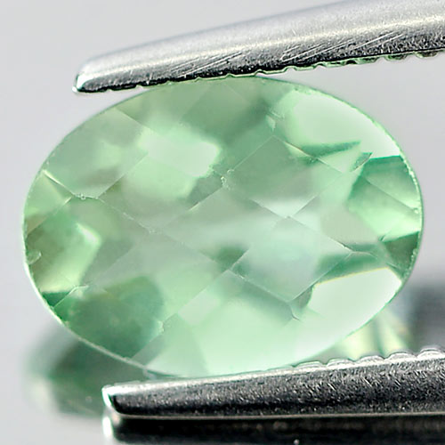 Calibrate Size 1.25 Ct. Oval Checkerboard Natural Gem Green Fluorite Unheated