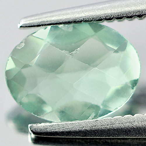 0.87 Ct. Oval Checkerboard Natural Gemstone Green Fluorite From Brazil Unheated