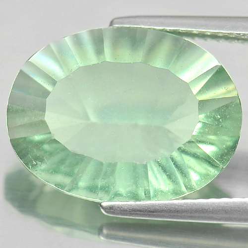 8.46 Ct. Charming Oval Concave Cut Natural Gem Green Flourite