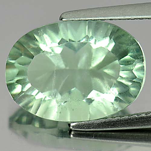7.05 Ct. Oval Concave Cut Natural Gemstone Green Color Fluorite From Brazil