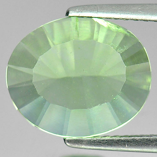 4.14 Ct. Nice Oval Concave Cut Natural Gem Green Fluorite