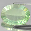 5.84 Ct. Oval Concave Cut Natural Green Flourite Gem