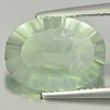 5.45 Ct. Oval Concave Cut Natural Gem Green Fluorite Unheated