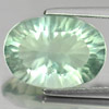 6.96 Ct. Oval Concave Cut Natural Gem Green Fluorite Brazil