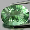 Concave Cut 6.87 Ct. Oval Natural Bluish Green Fluorite