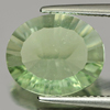 4.01 Ct. Oval Concave Cut 12.2 x 10.2 Mm. Natural Gem Green Fluorite Unheated