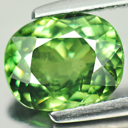 Green Demantoid Garnet 2.15 Ct. Oval Shape 8.8 x 7 Mm. Natural Gemstone Unheated