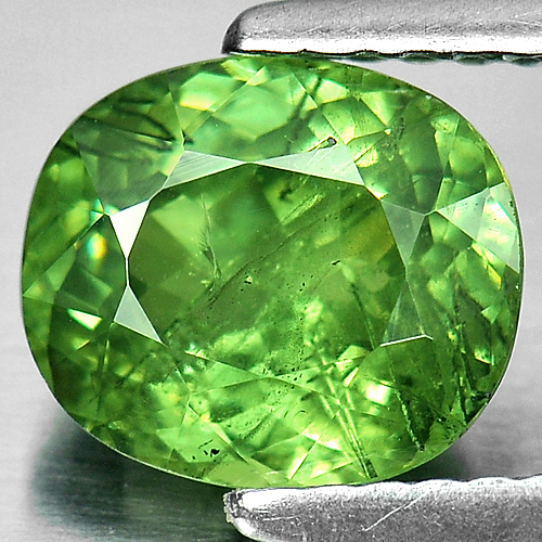 Green Demantoid Garnet 2.02 Ct. Oval Shape 8 x 6.9 Mm. Natural Gemstone Unheated