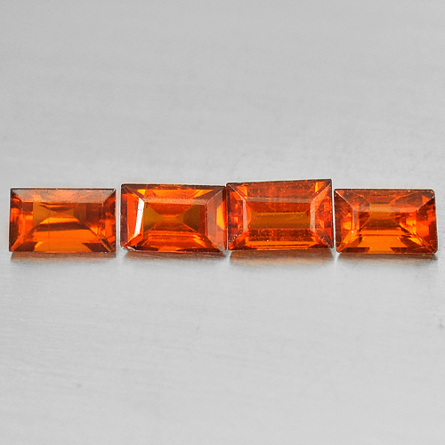 2.59 Ct 4 Pcs Natural Reddish Orange Spessartine Garnet