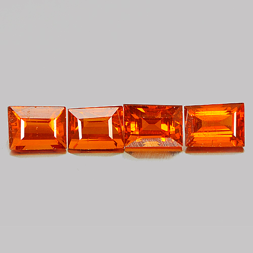 1.89 Ct 4 Pcs Natural Reddish Orange Spessartine Garnet