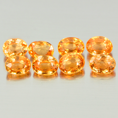 Orange Spessartine Garnet 2.35 Ct. 8 Pcs. Oval Shape 4 x 3 Mm. Natural Gemstones