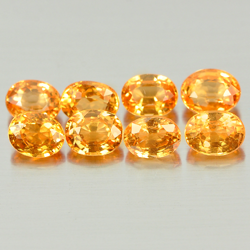 Orange Spessartine Garnet 2.37 Ct. 8 Pcs. Oval Shape 3.8 x 3.1 Mm. Natural Gems
