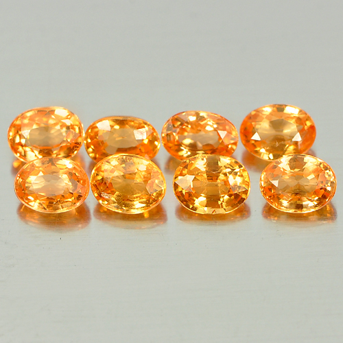 Orange Spessartine Garnet 2.32 Ct. 8 Pcs. Oval Shape 4 x 3 Mm. Natural Gems