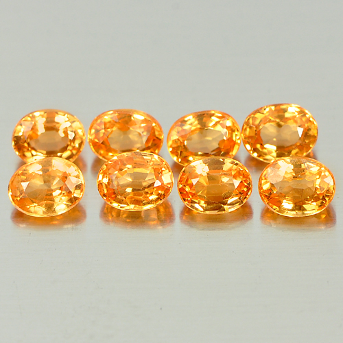 Orange Spessartine Garnet 2.21 Ct. 8 Pcs. Oval Shape 3.9 x 3.1 Mm. Natural Gems