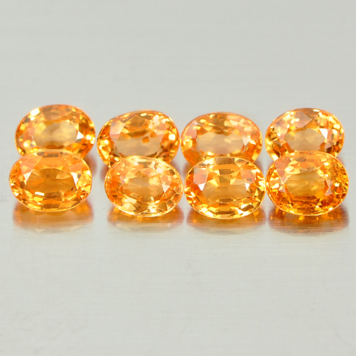 Orange Spessartine Garnet 2.38 Ct. 8 Pcs. Oval Shape 4.1 x 3.2 Mm. Natural Gems