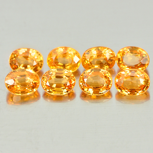 Orange Spessartine Garnet 2.22 Ct. 8 Pcs. Oval Shape 3.9 x 2.9 Mm. Natural Gems