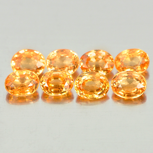 Orange Spessartine Garnet 2.19 Ct. 8 Pcs. Oval Shape 3.8 x 3 Mm. Natural Gems
