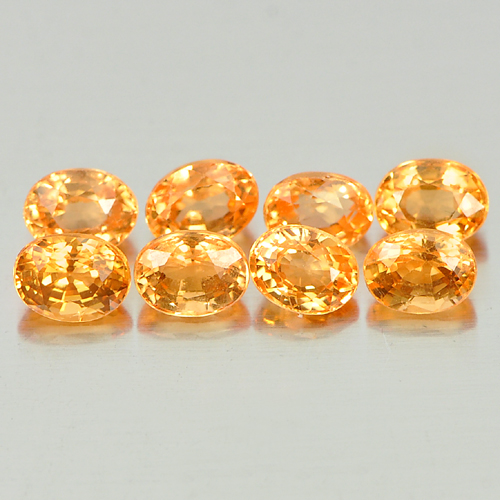 Orange Spessartine Garnet 2.43 Ct. 8 Pcs. Oval Shape Natural Gemstones Unheated