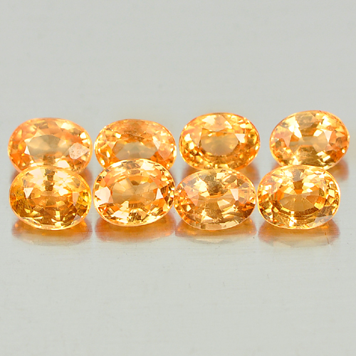 Orange Spessartine Garnet 2.42 Ct. 8 Pcs. Oval Shape 4 x 3.1 Mm. Natural Gems