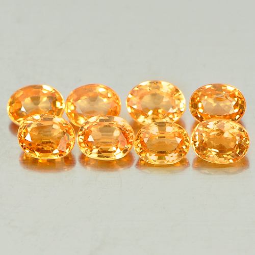 Orange Spessartine Garnet 2.20 Ct. 8 Pcs. Oval 3.8 x 3 Mm. Natural Gemstones