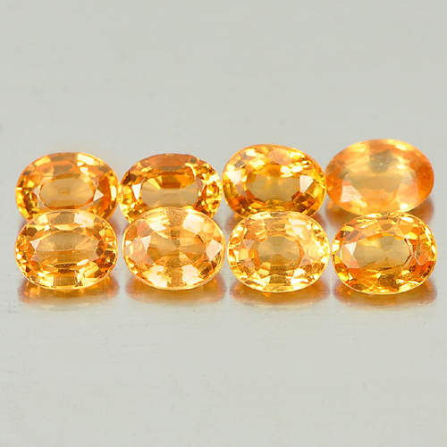 Orange Spessartine Garnet 1.85 Ct. 8 Pcs. Oval Shape 3.8 x 3.1 Mm. Natural Gems